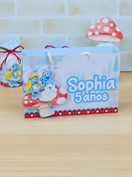 Lembrancinha - Sacolinha - os Smurfs