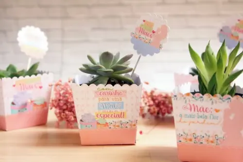 Lembrancinha Dia das Mães - Cachepo Mini Suculentas