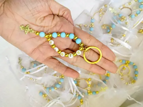 Lembrancinha Batizado - Chaveiro Mini Terço
