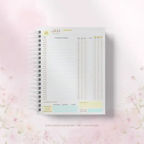 Livro Caixa 2026 - Datado (floral)
