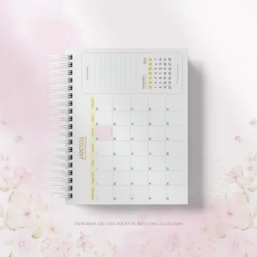 Livro Caixa 2026 - Datado (floral)