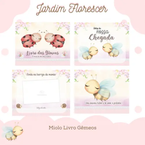 Livro do Bebê (19 x 24) - Jardim Florescer (gemeas)