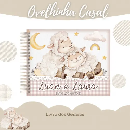 Livro do Bebê (19 x 24) - Ovelhinha Gêmeos (casal)