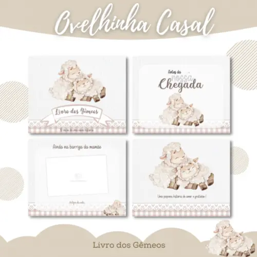 Livro do Bebê (19 x 24) - Ovelhinha Gêmeos (casal)