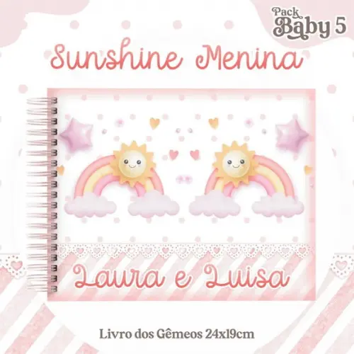 Livro do Bebê (19 x 24) - Sunshine (gêmeas Meninas)
