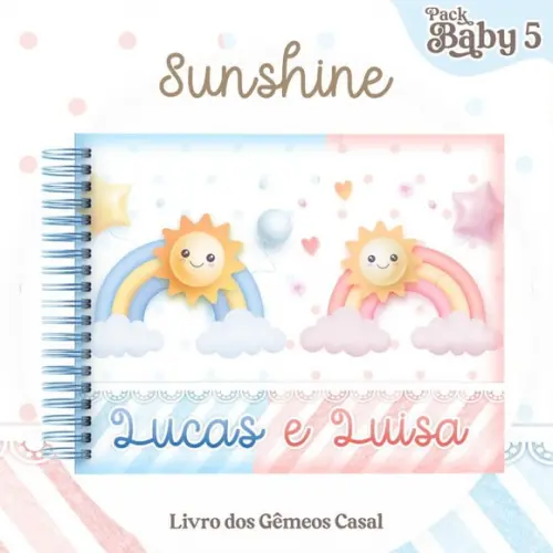 Livro do Bebê (19 x 24) - Sunshine Gêmeos (casal)
