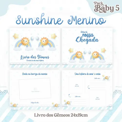 Livro do Bebê (19 x 24) - Sunshine (gêmeos Meninos)