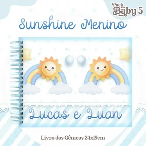 Livro do Bebê (19 x 24) - Sunshine (gêmeos Meninos)
