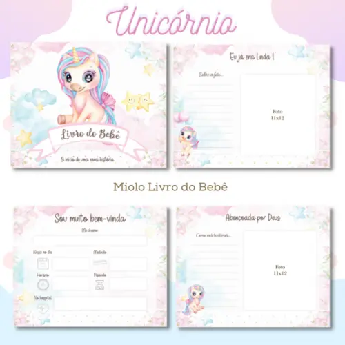 Livro do Bebê (19 x 24) - Unicornio