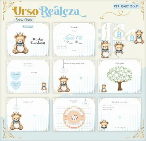 Livro do Bebê (19 x 24) - Ursinho Realeza
