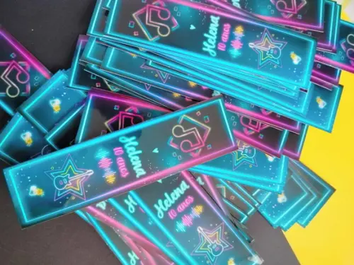 Marca Páginas Plastificado - Balada Neon