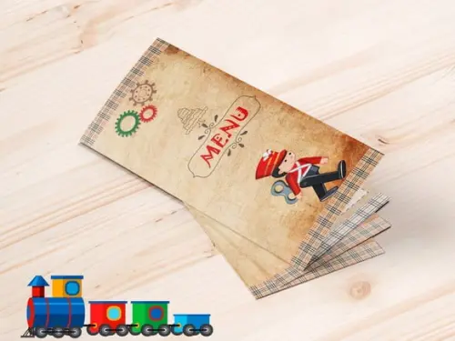 Menu/cardapio Infantil - Fabrica de Brinquedos
