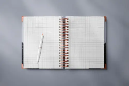 Mockup Realista Agenda, Planner, Caderno (elegance)