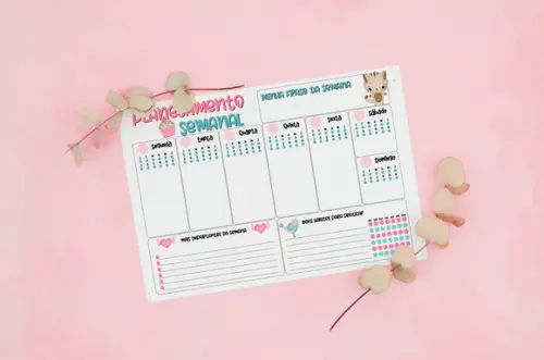 Planner de Mesa Semanal (digital) Gatinho