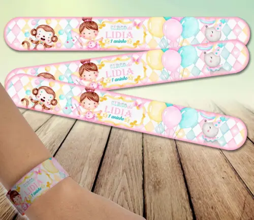 Pulseira Bate Enrola - Circo Rosa