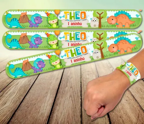 Pulseira Bate Enrola - Dino Baby