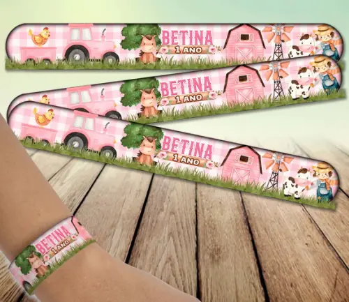 Pulseira Bate Enrola - Fazendinha Menina