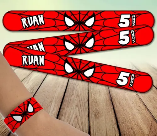 Pulseira Bate Enrola - Homem Aranha (vermelho e Rosa)