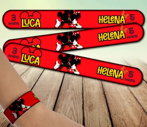 Pulseira Bate Enrola - Mickey e Minnie