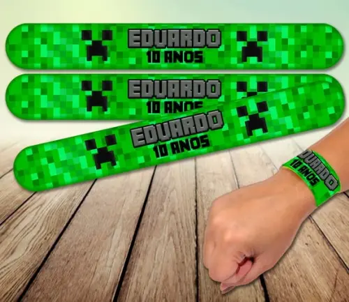 Pulseira Bate Enrola - Minecraft