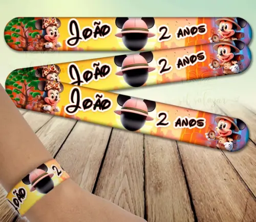 Pulseira Bate Enrola - Mickey Safari