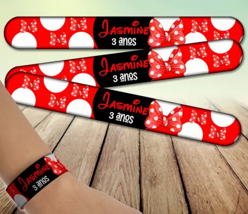 Pulseira Bate Enrola - Minnie Vermelha