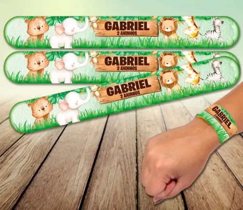 Pulseira Bate Enrola - Safari Aquarela