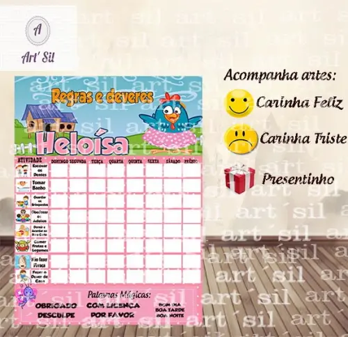 Quadro de Incentivo Digital - Galinha Pintadinha Rosa