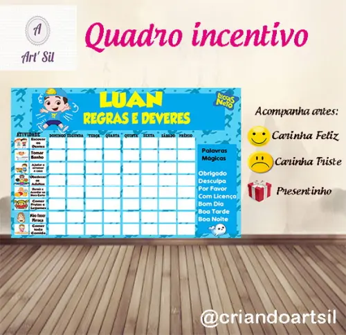 Quadro de Incentivo Digital - Luccas Neto