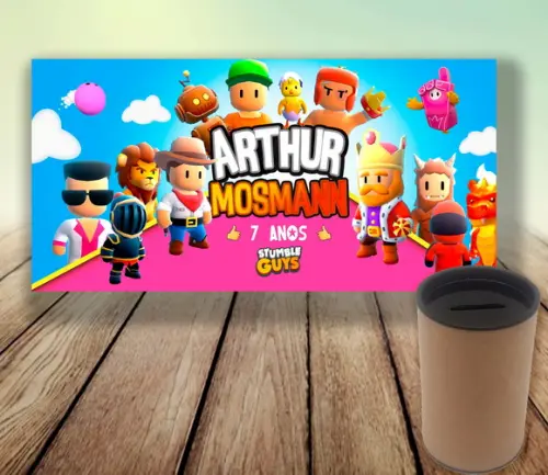 Rotulo para Cofrinho - Stumble Guys (digital)