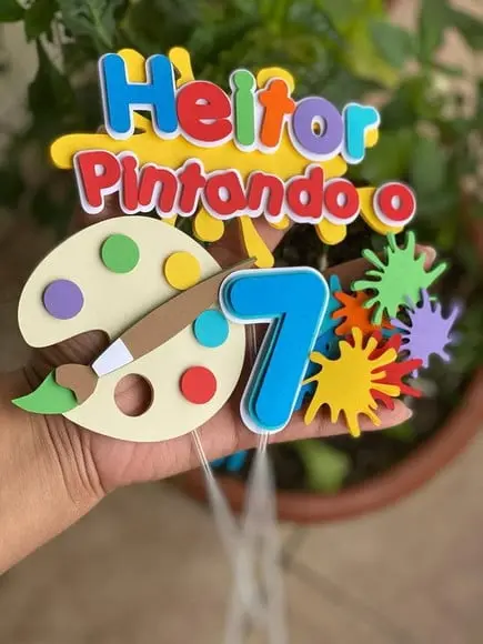 Topo de Bolo - Pintando o 7