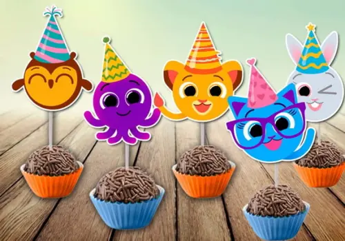 Topper de Docinho - Bolofofos ( 50 Unidades)