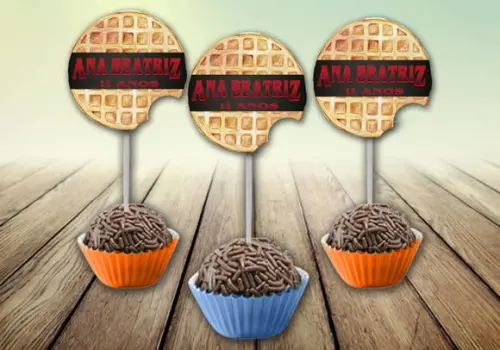 Topper de Docinho - Stranger Things (waffle)