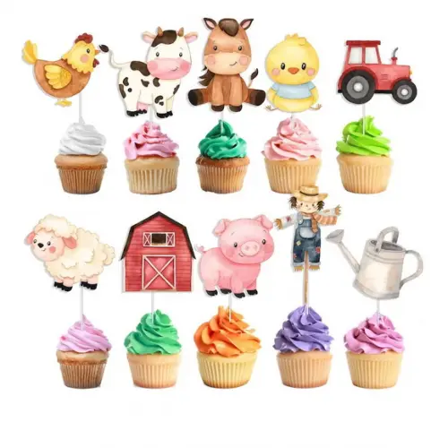 Topper para Cupcake - Fazendinha