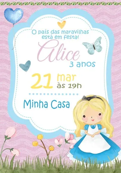 Convite Virtual - Alice no País das Maravilhas