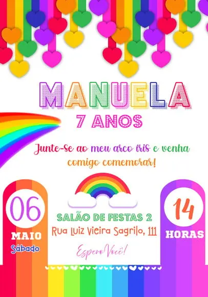Convite Virtual - Arco Iris