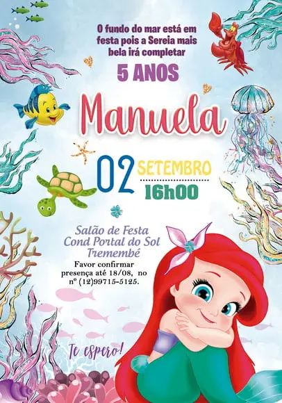 Convite Virtual - Ariel Cute