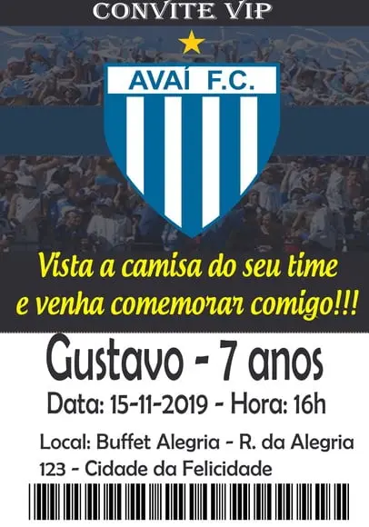Convite Virtual - Avaí Fc