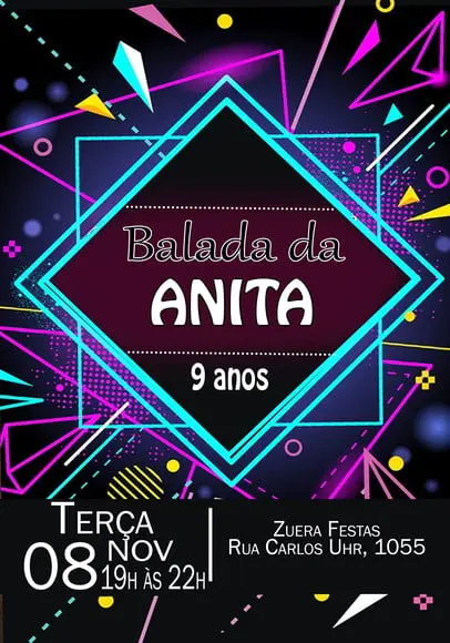 Convite Virtual - Balada Neon