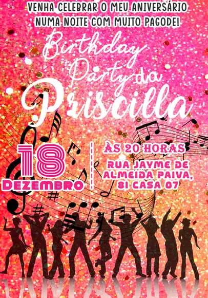 Convite Virtual - Balada Pink
