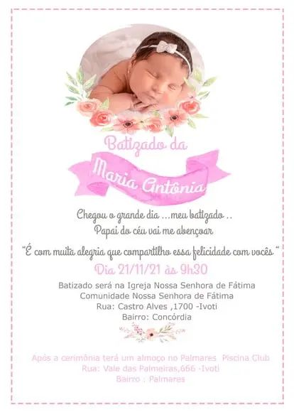 Convite Virtual - Batizado (com Foto)