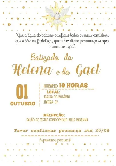 Convite Virtual - Batizado Clean