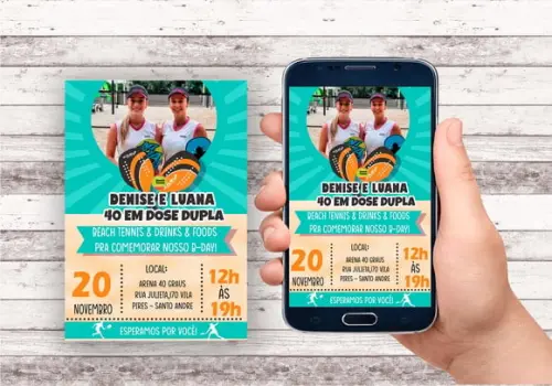 Convite Virtual - Beach Tennis com Foto
