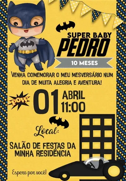 Convite Virtual - Batman Baby
