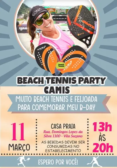 Convite Virtual - Beach Tennis com Foto 02