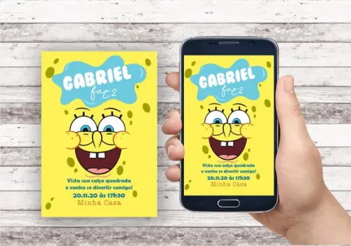 Convite Virtual - Bob Esponja