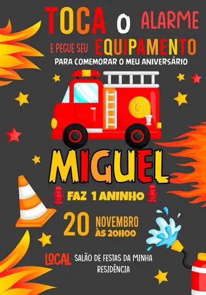 Convite Virtual - Bombeiros Cute 02