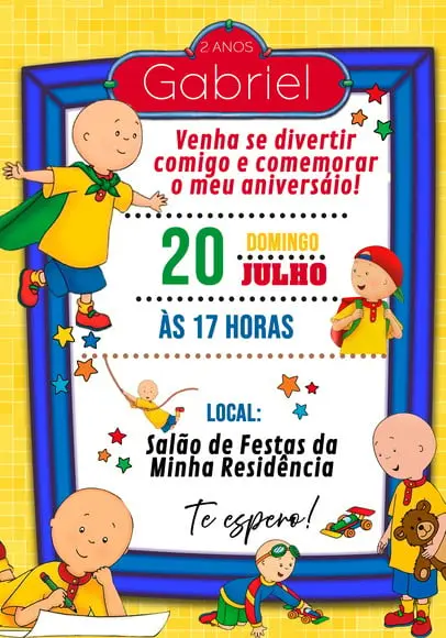 Convite Virtual - Caillou
