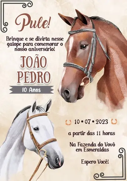 Convite Virtual - Cavalo