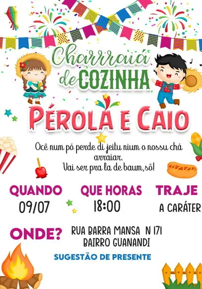 Convite Virtual - Charraia de Cozinha